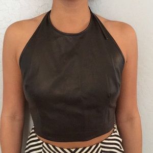 SWANN by Antonia Rovira 90s Leather Halter Top
